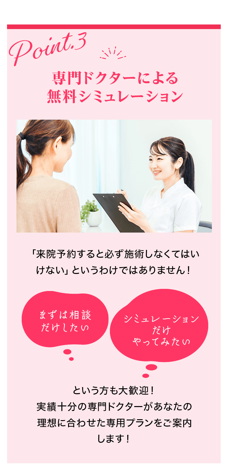 専門ドクターによる無料シミュレーション