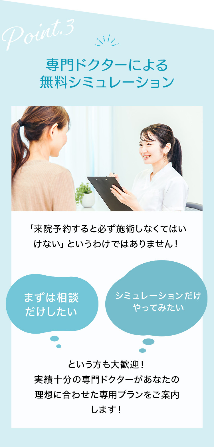 専門ドクターによる無料シミュレーション