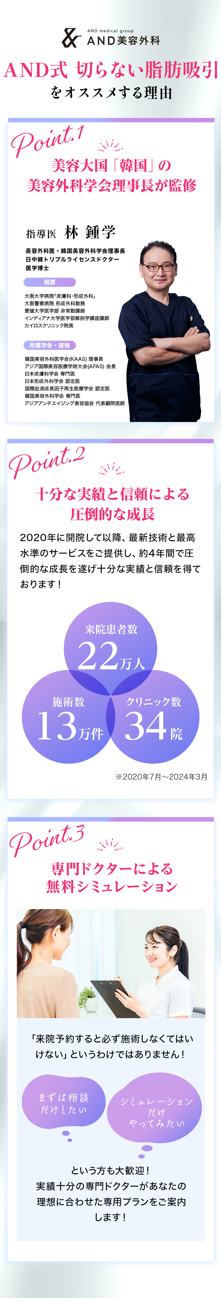 美容大国「韓国」の美容外科学会理事長が監修 十分な実績と信頼による圧倒的な成長 専門ドクターによる無料シミュレーション