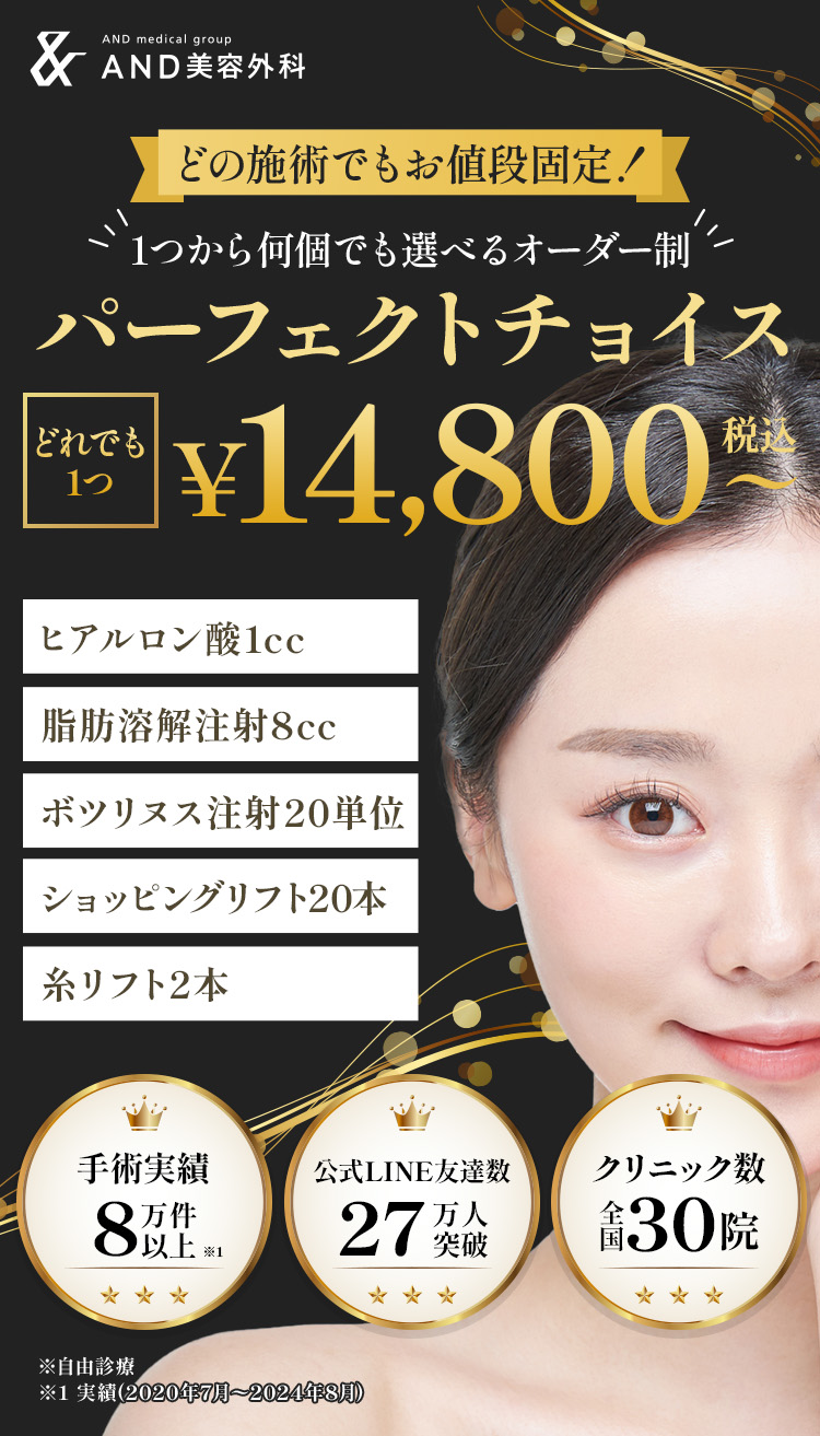 どの施術でもお値段固定!1つから何個でも選べるオーダー制 パーフェクトチョイス どれでも1つ14,800円